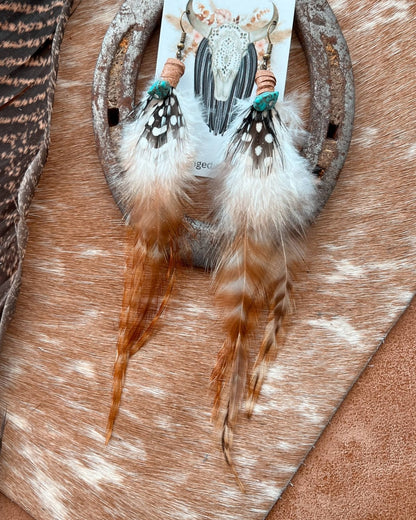 Leather Feather Handmade Earrings