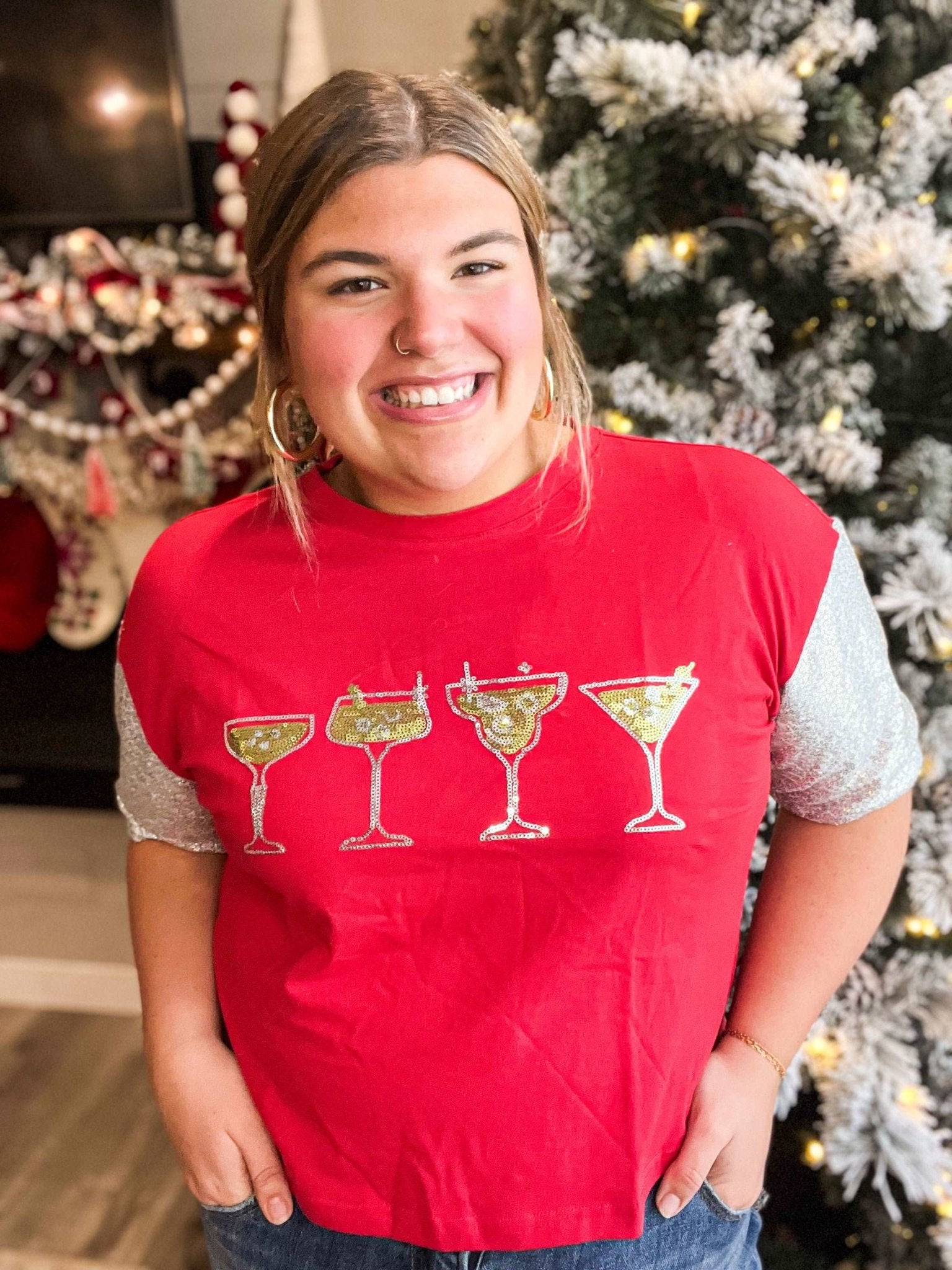 Cocktail Time Holiday Top - Roaming Gypsy Boutique