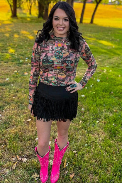 Cosmic Cowgirl Mesh Top
