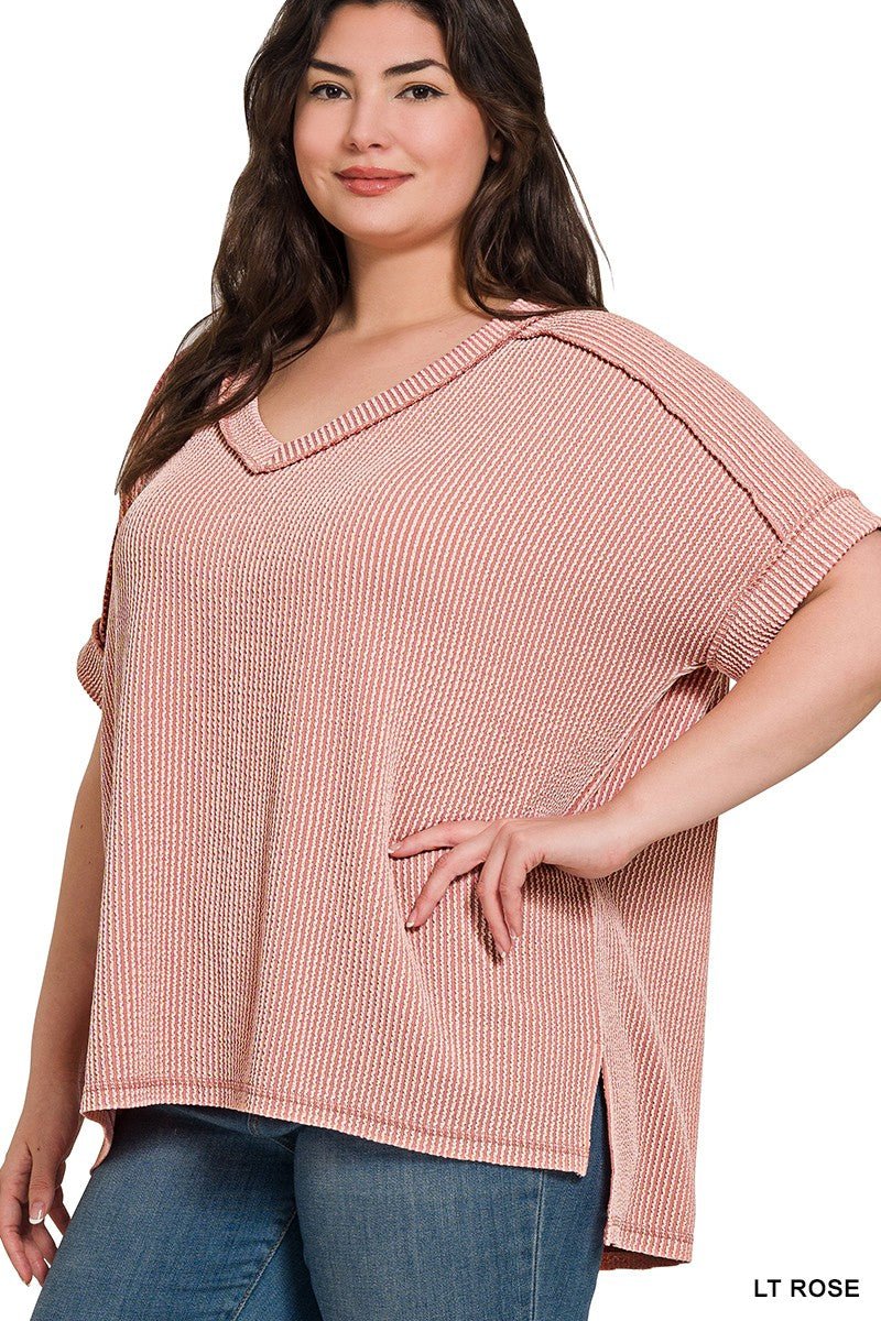 Curvy Mayfair Ribbed Top - Roaming Gypsy Boutique