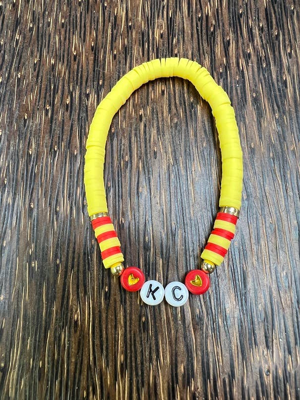 Red-letter Heart KC Heishi Bracelet