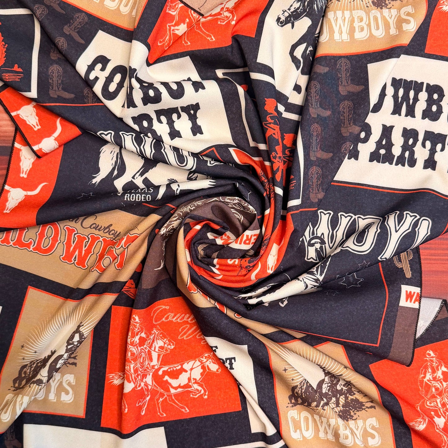 Cowboy Print Wild Rag 28x28
