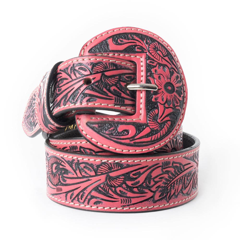 Bronc Ready Tooled Leather Belt