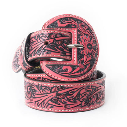 Bronc Ready Tooled Leather Belt