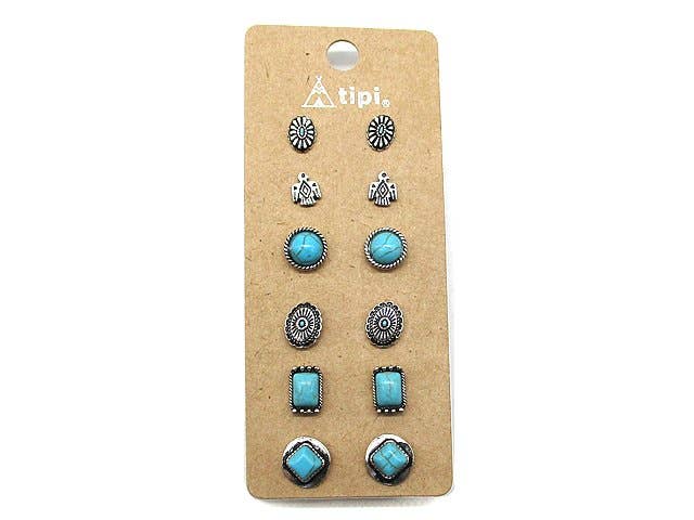 6 Pc. Western Earring Sets