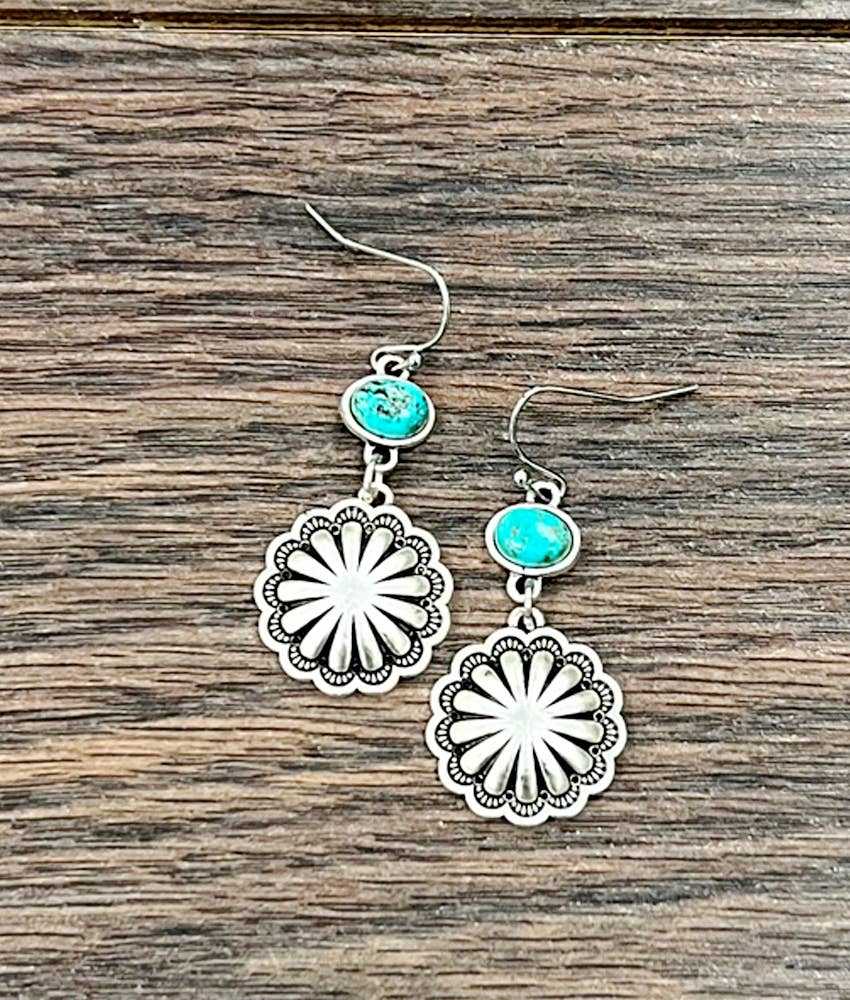 1.3" Concho Dangle Earrings