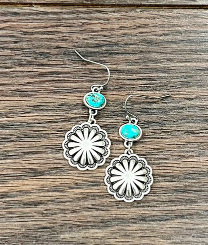 1.3" Concho Dangle Earrings