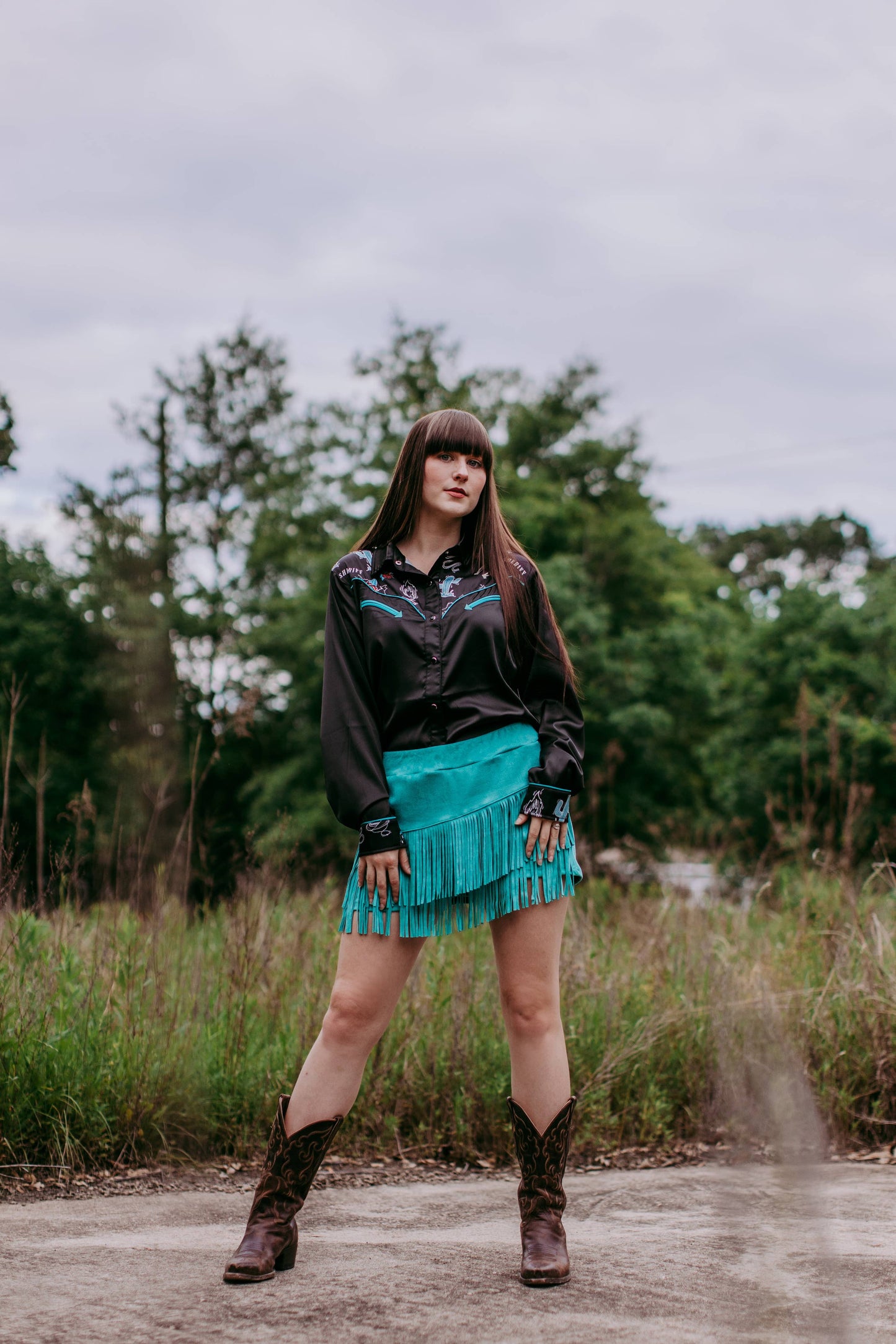 Crystal Gayle Satin Yolk Top