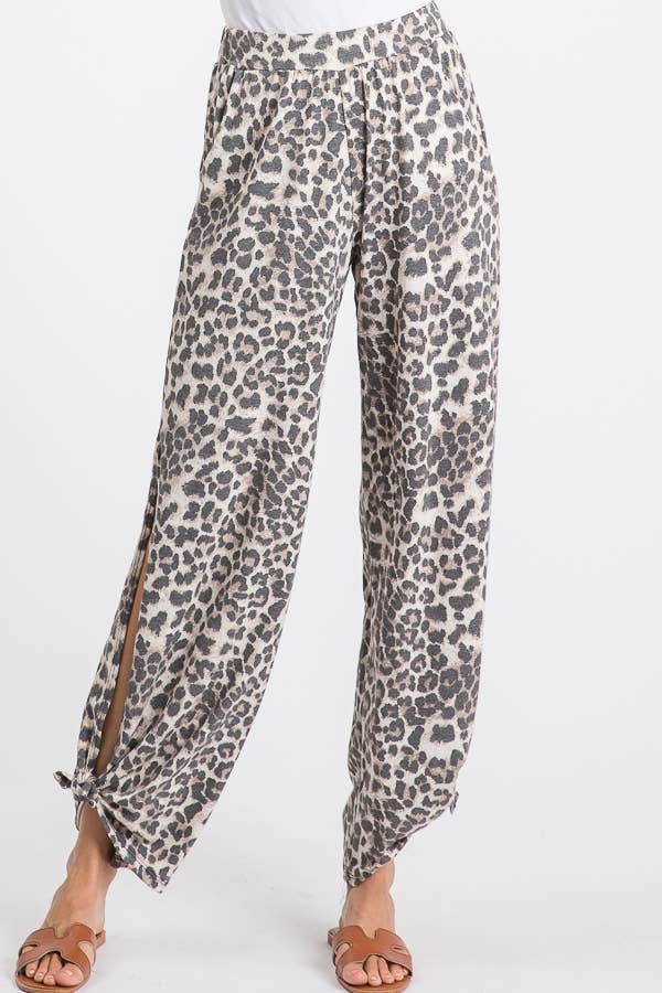 Boho Leopard Side Ankle Pant