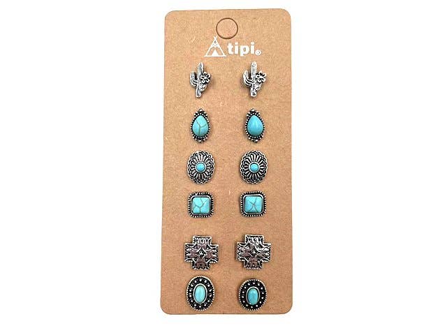 6 Pc. Western Earring Sets