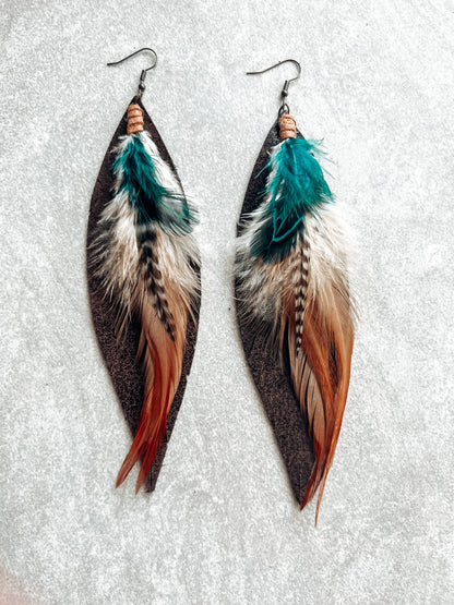 Kalispell Fringe Feather Earrings | Brown