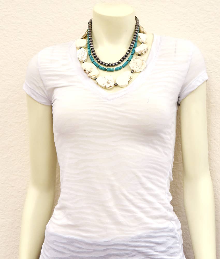 Heishi Slab Turquoise Necklace