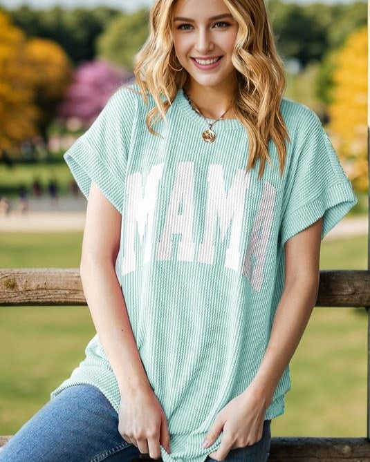 Ribbed Mint Mama Shirt