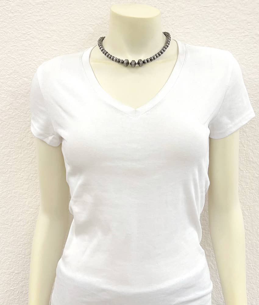 16" Rondelle Western Pearl Bead Necklace