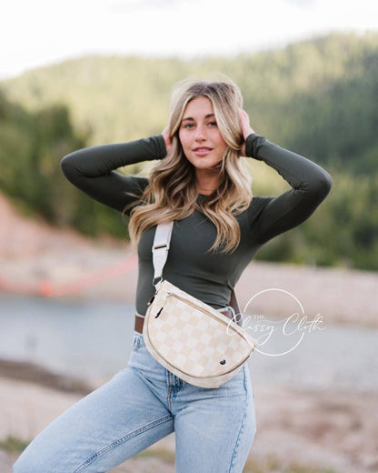 Cream Check Bum Bag