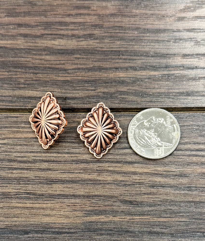 1" Southwest Concho Stud Earrings