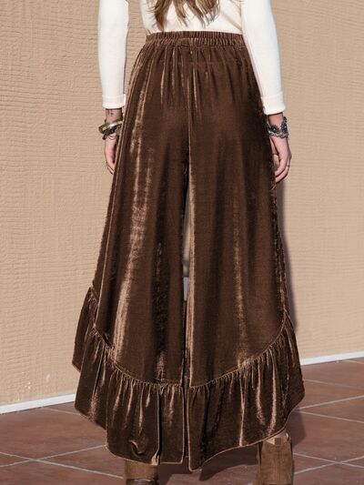 Doc Holiday Velvet Ruffle Pant - Roaming Gypsy Boutique