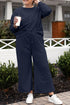 Double Take Full Size Textured Long Sleeve Top and Drawstring Pants Set - Roaming Gypsy Boutique