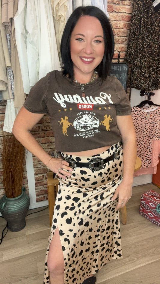 Dusty Storm Leopard Skirt - Roaming Gypsy Boutique