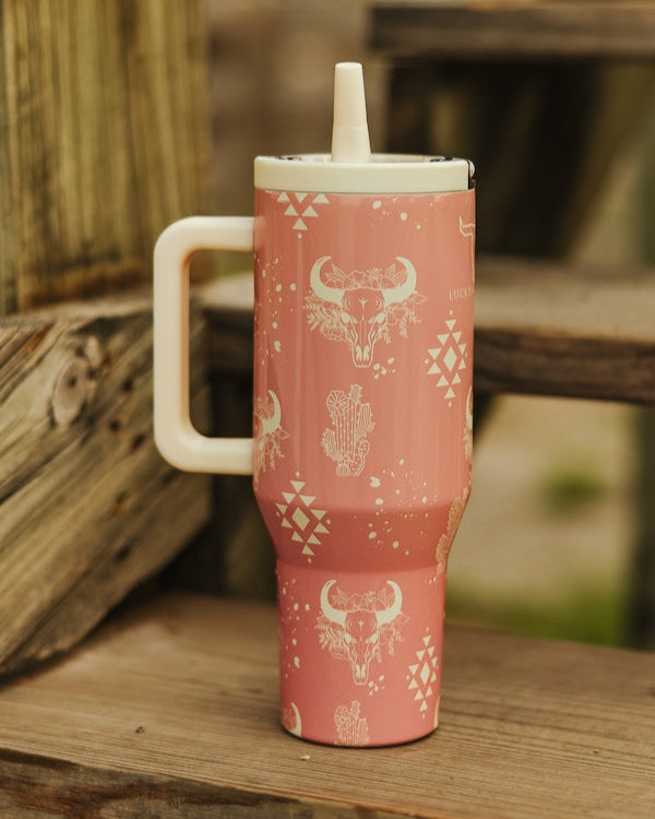 Pink Western 40 ounce tumbler