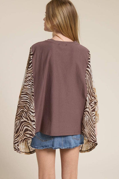 Western Vintage Cowboy Leopard Graphic Kantha Top