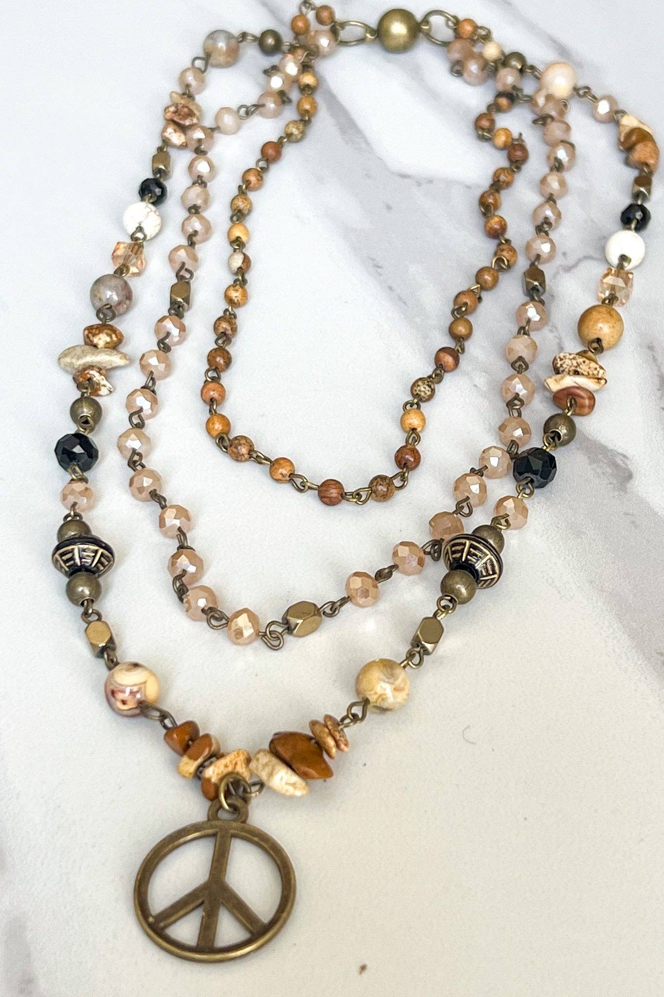 Laurie Beaded Peace Necklace
