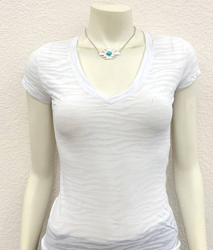 16" Dainty Aztec Necklace Earrings Set