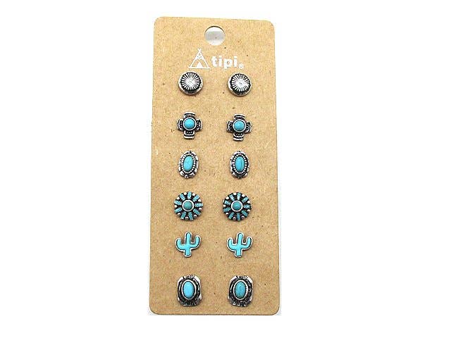 6 Pc. Western Earring Sets