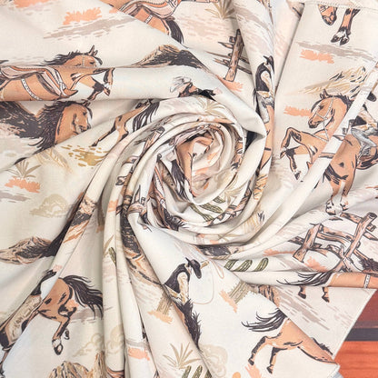 Western Horses Wild Rag 28x28