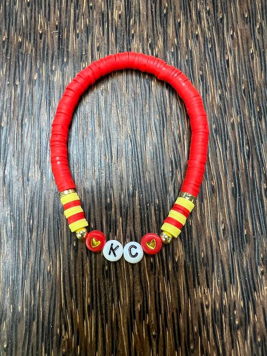 Red-letter Heart KC Heishi Bracelet