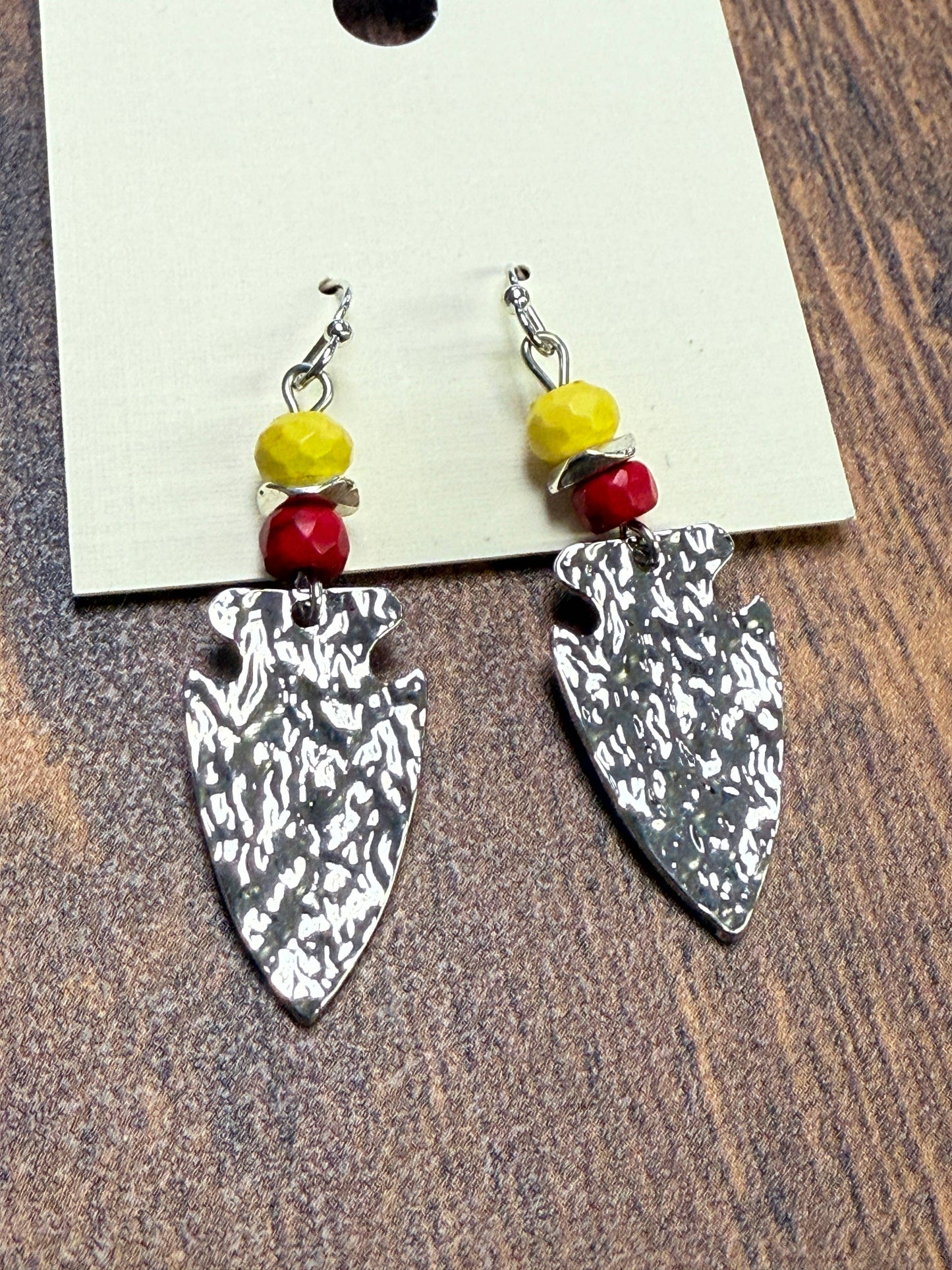 Arrowhead KC Pride Earrings Silver/Gold
