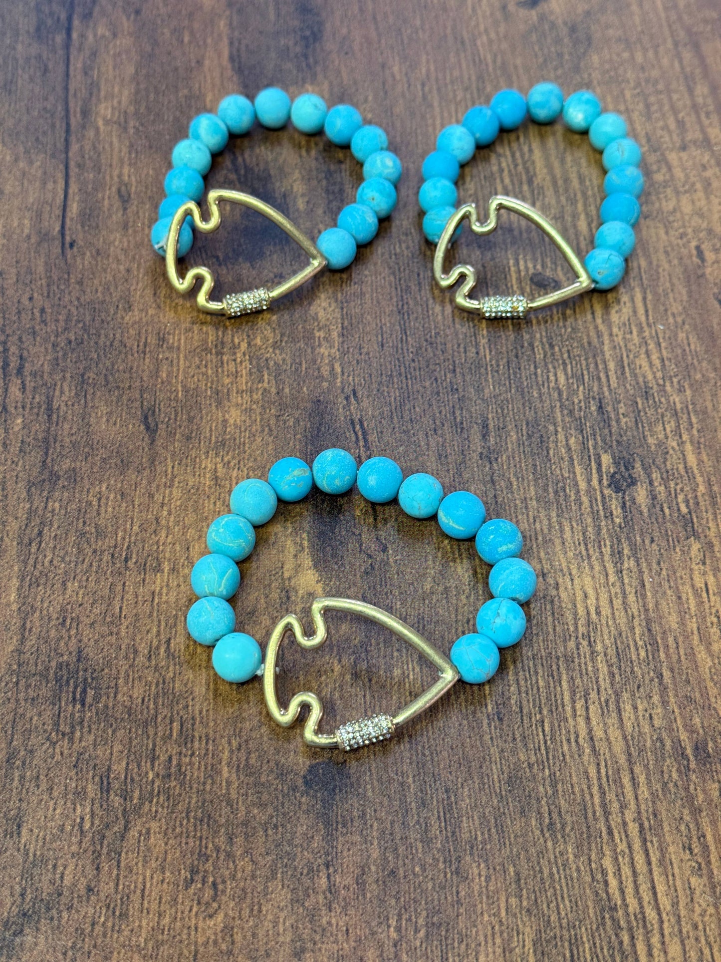 Bling Arrowhead Chunky Stone Stretch Bracelet