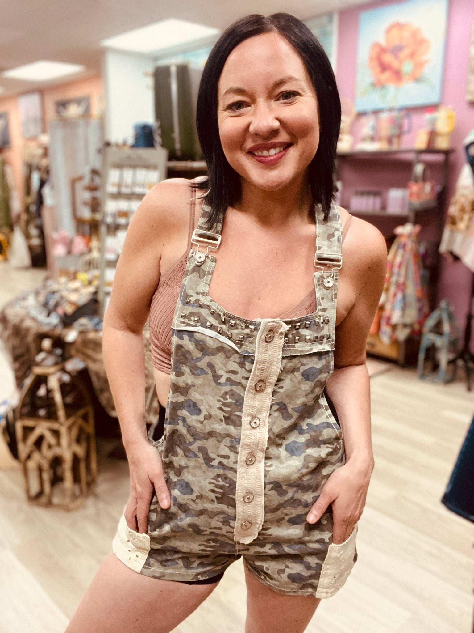 Epic Shabby Camo Romper - Roaming Gypsy Boutique