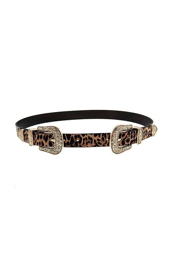 ETCHED DOUBLE SIDED BUCKLE FAUX LEATHER BELT 23 - Roaming Gypsy Boutique