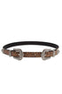 ETCHED DOUBLE SIDED BUCKLE FAUX LEATHER BELT 23 - Roaming Gypsy Boutique