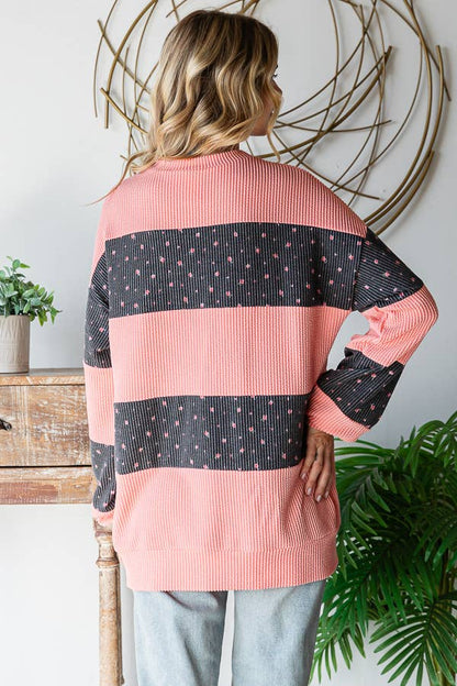Fall For Floral Pink Ribbed Top