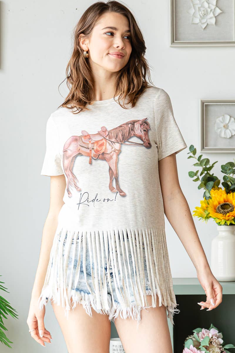 Ride On Fringe Pony Tee
