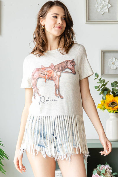Ride On Fringe Pony Tee