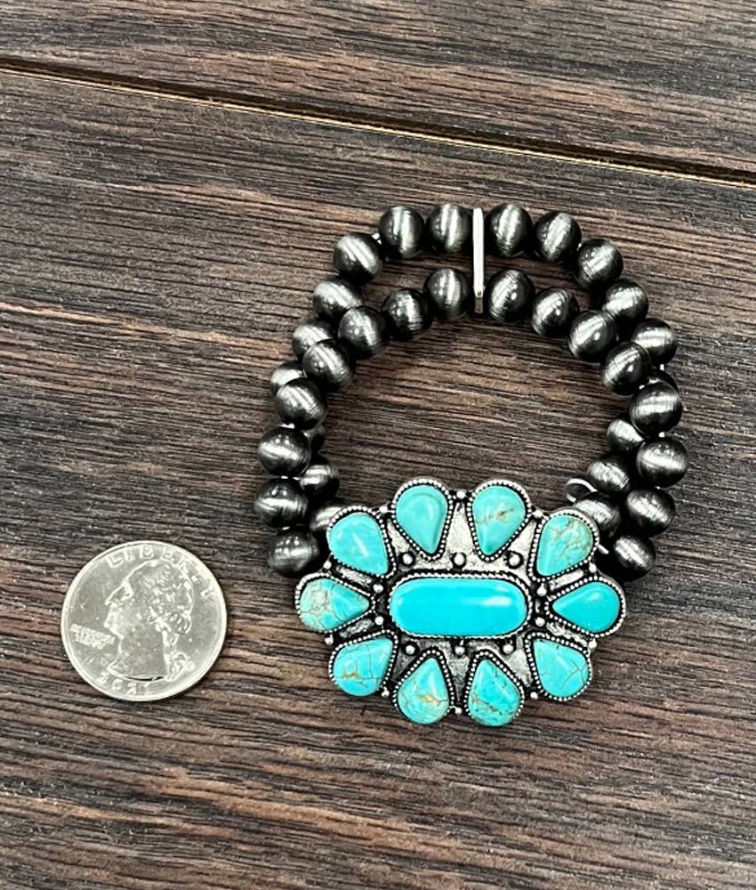 Turquoise Stretchy Western Bracelets