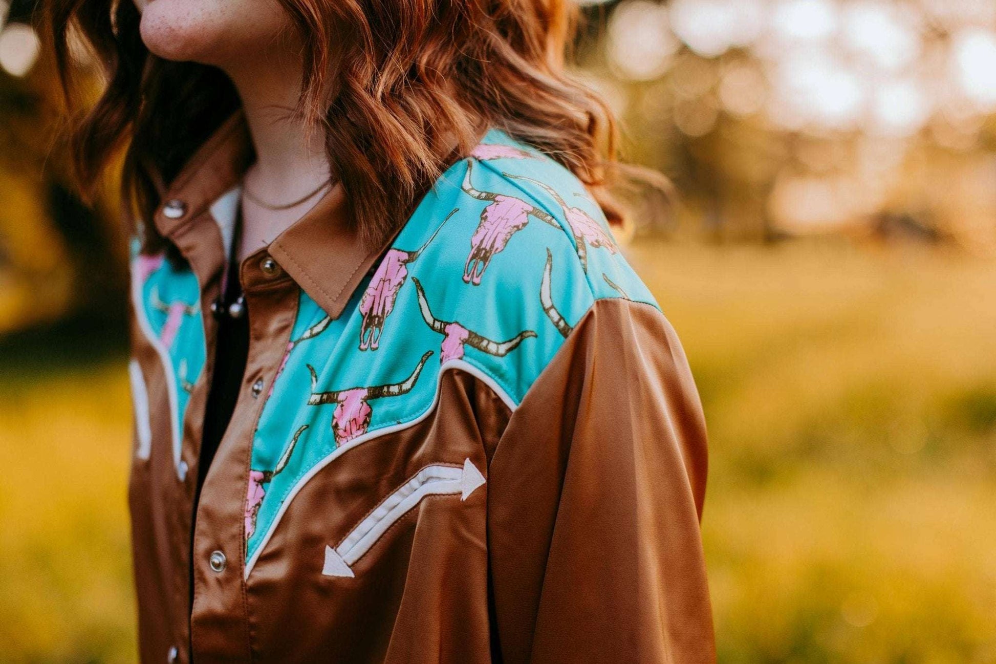 Fall Ranchin Satin Yolk Top - Roaming Gypsy Boutique