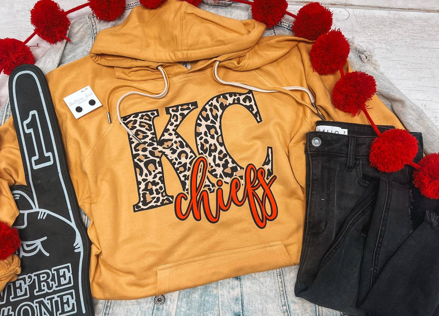 Mustard KC Football Hoodie