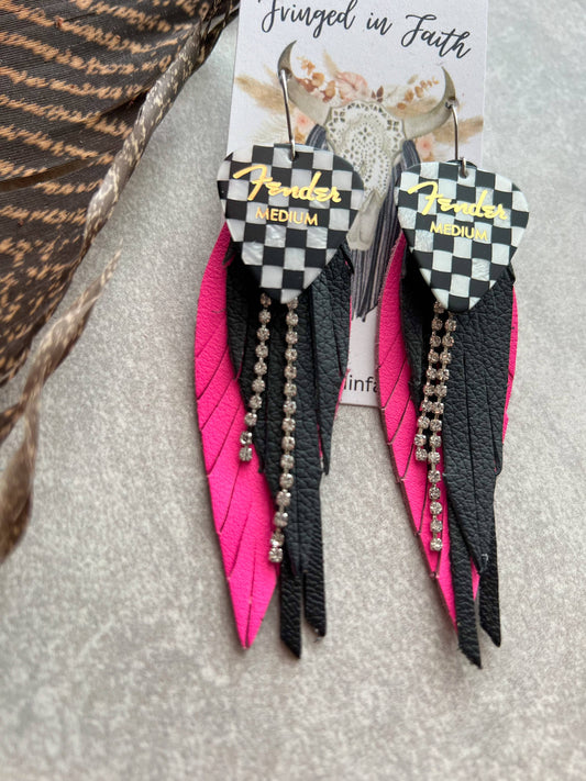 Checked Out Fringe | Hot Pink