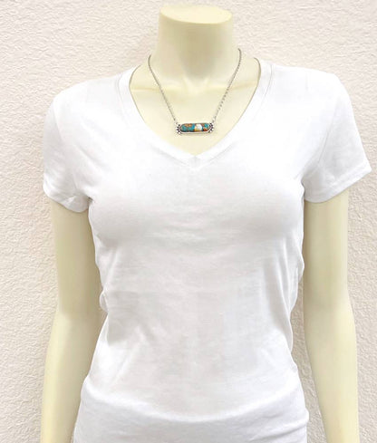 16" 3 Gemstone Necklace Earrings Set