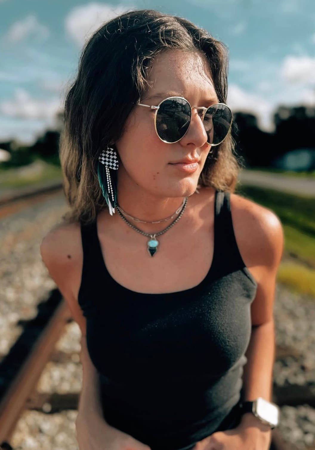 Checked Out Fringe | Red Earrings