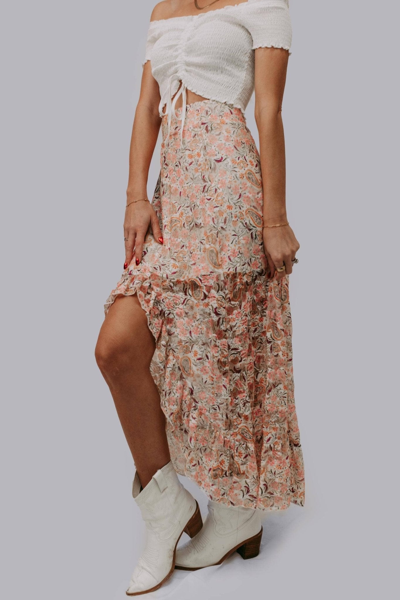 Floral Paisley Maxi Skort - Roaming Gypsy Boutique