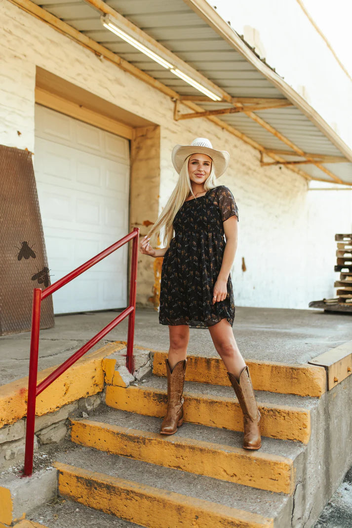 Frilly Filly Western Smocked Dress