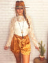 Gold Rush Satin Dreams Shorts - Roaming Gypsy Boutique