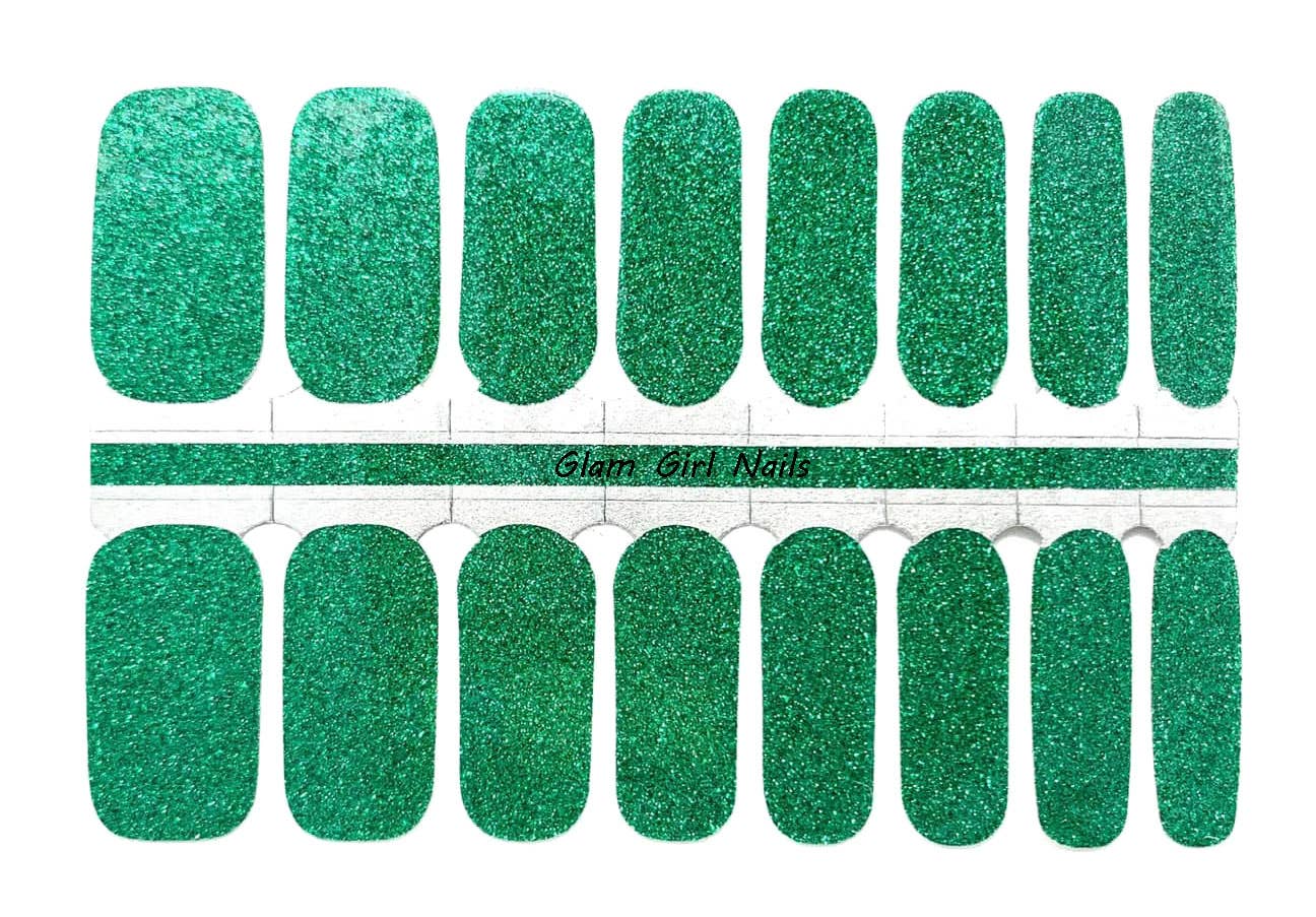 Green Glitter Nail Wraps - Roaming Gypsy Boutique