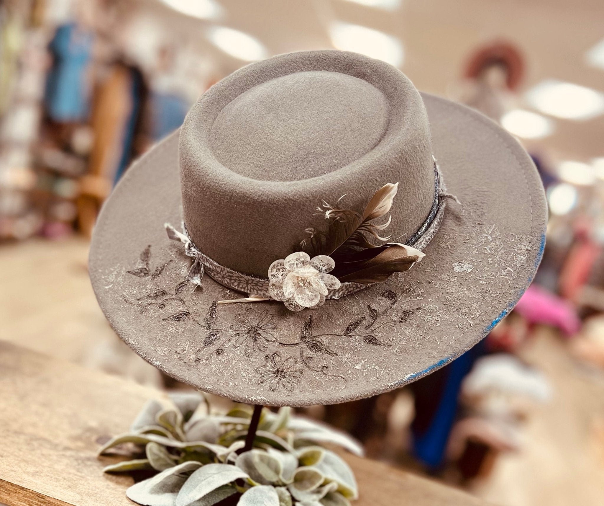 Greyed Glass Widebrim - Roaming Gypsy Boutique