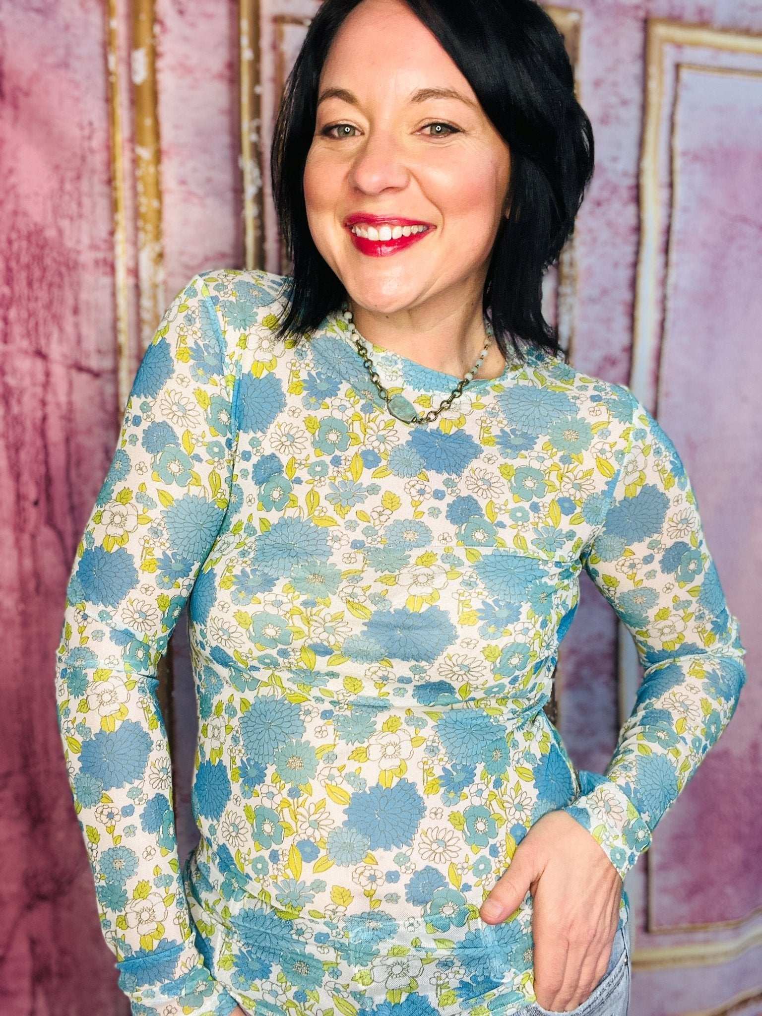 Gypsy Floral Mesh Tops - Roaming Gypsy Boutique